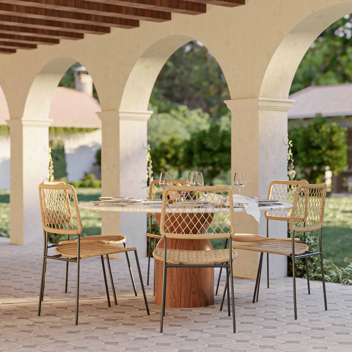 Taylor Travertine Concrete Indoor / Outdoor 54" Round Dining Table