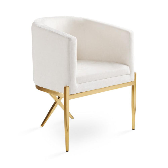 Mariel Cream & Gold Accent Chair