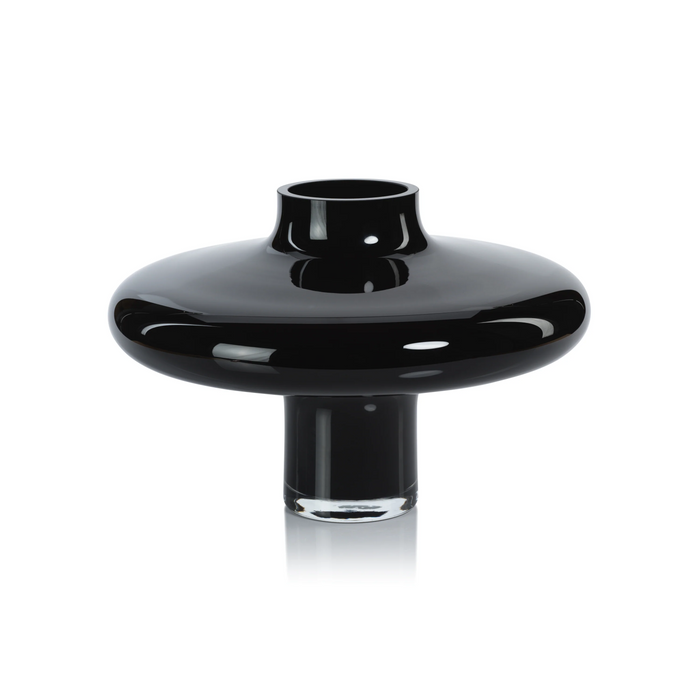 Lilly Handmade Black Glass Vase (3 Sizes Available)
