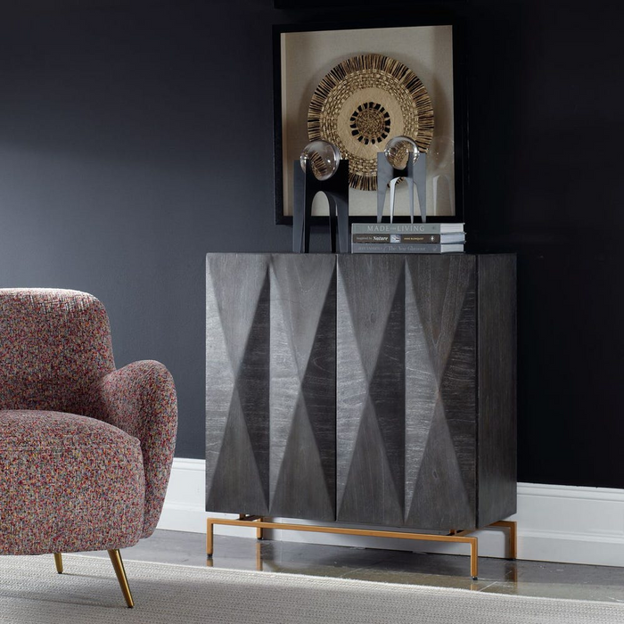 Harper 2 Door Cabinet with Gold Base