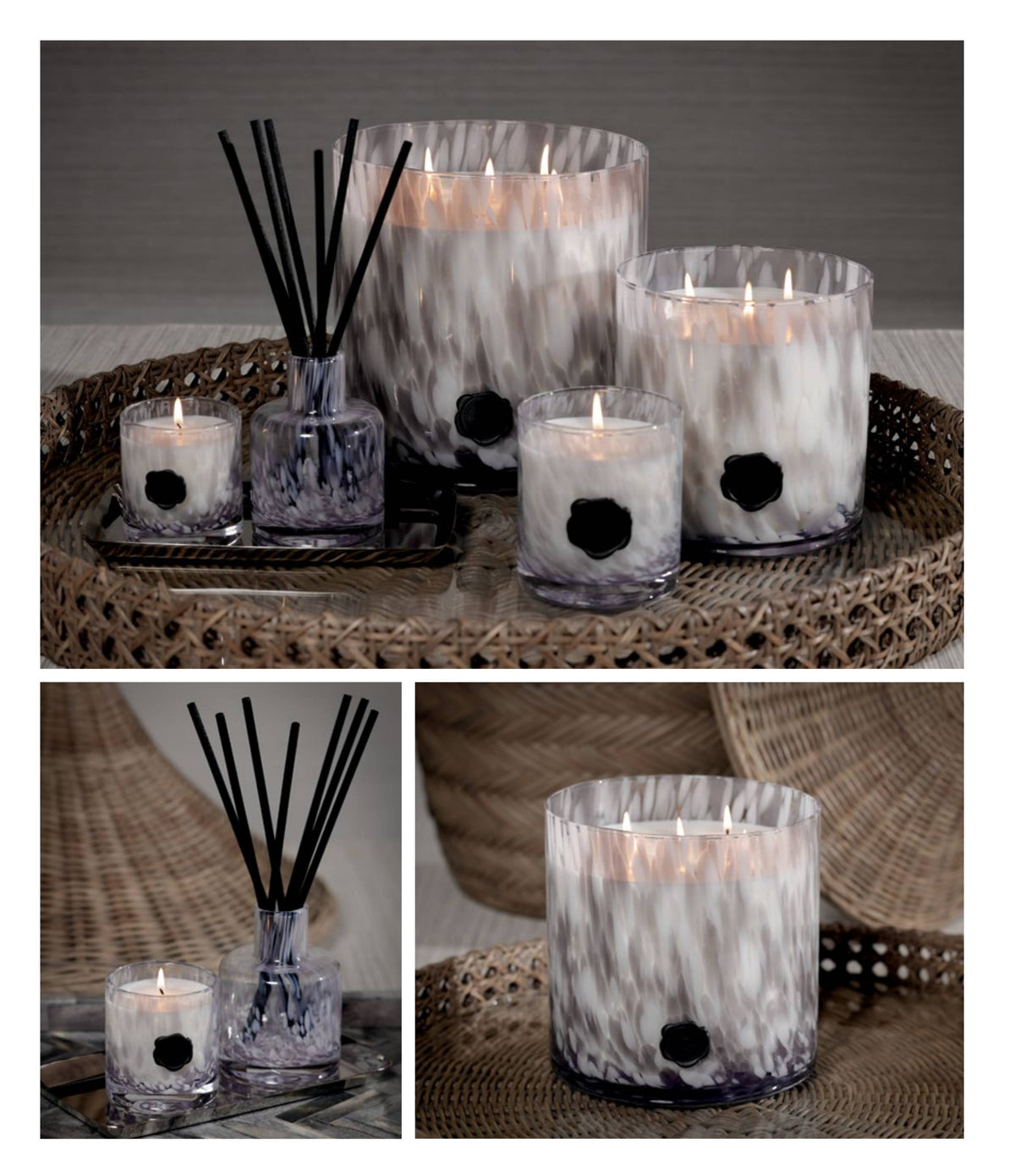 Opal Diffuser in Gift Box - Grey/Lemon Peel, Lavender & Tarragon (Set of 4)