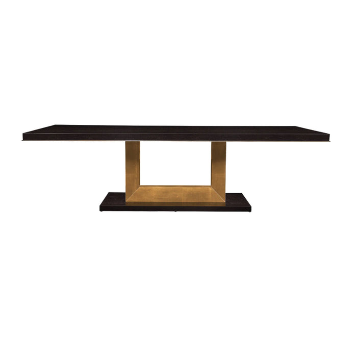 Floris 87" Ebony Dining Table - Gold Leaf Base