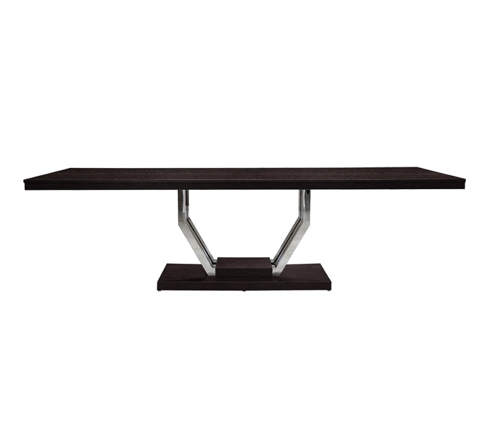 Playa 105" Ebony Dining Table - Polished Stainless Steel Base