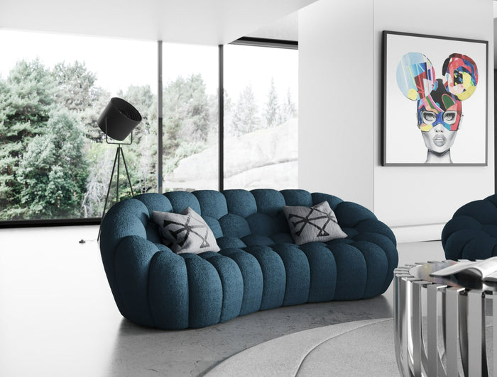 Nicoma Modern Curved Dark Teal Loveseat