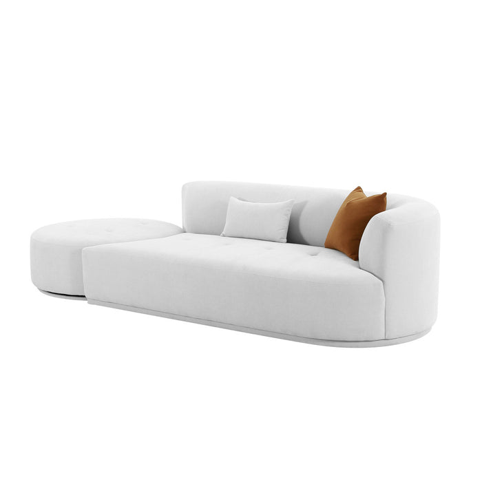 Pablo Grey Velvet 2-Piece Chaise Modular RAF Sofa - Luxury Living Collection