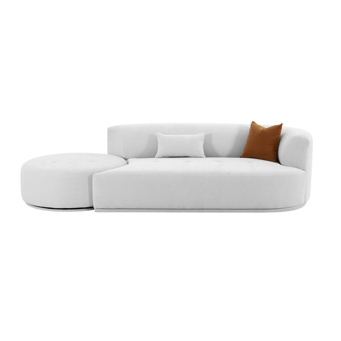 Pablo Grey Velvet 2-Piece Chaise Modular RAF Sofa - Luxury Living Collection