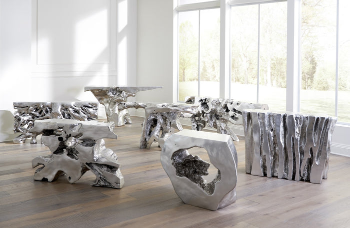 Wyn 57" Silver Leaf Console Table