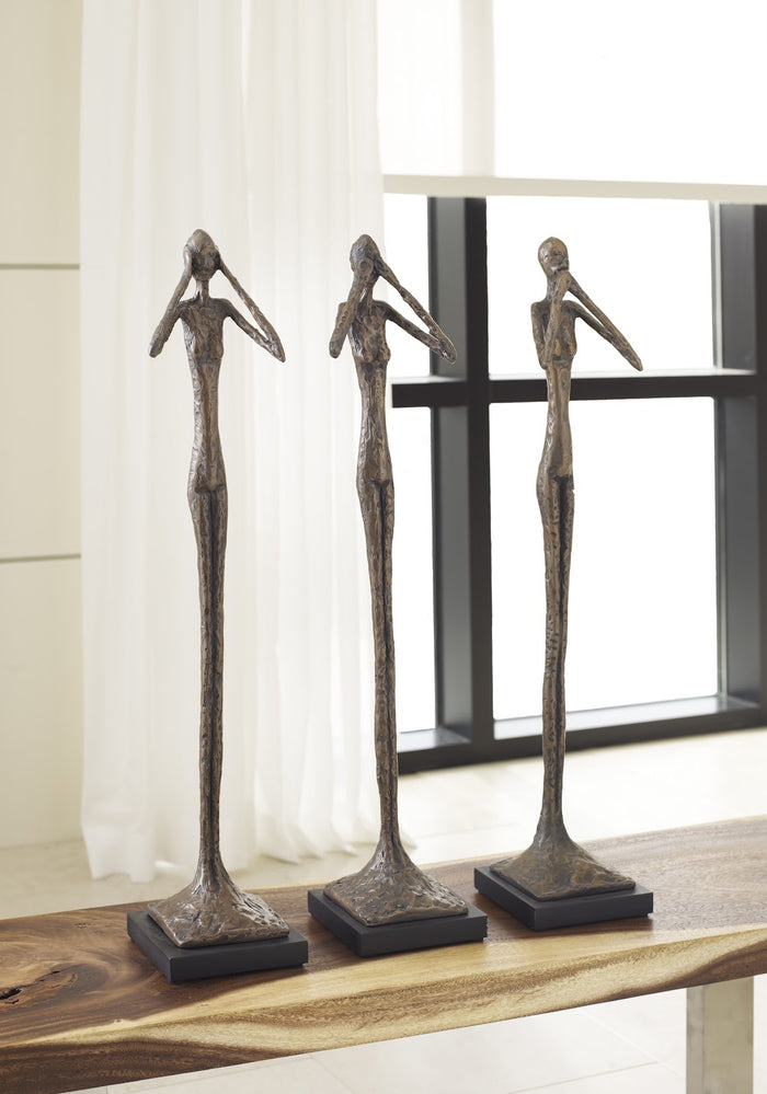 Speak No Evil Small Sculpture - Bronze