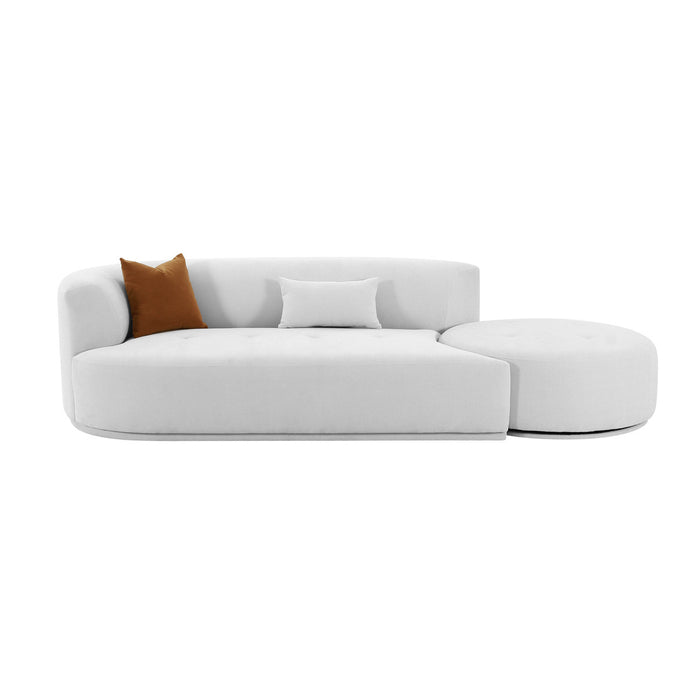 Pablo Grey Velvet 2-Piece Chaise Modular LAF Sofa - Luxury Living Collection