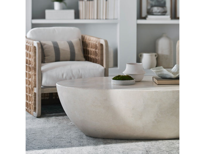 Vail Outdoor White Stone Coffee Table
