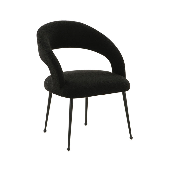 Modena Black Boucle Dining Chair - Luxury Living Collection