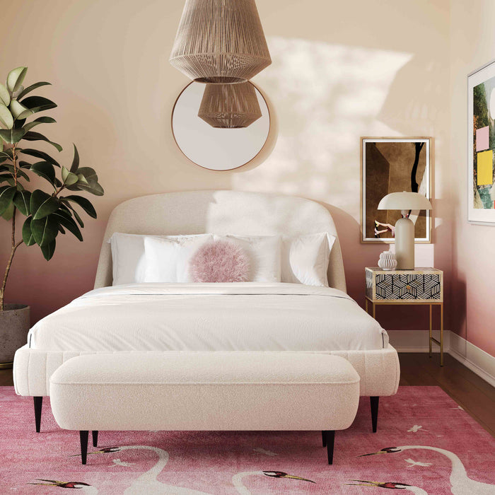 Dacoma Cream Boucle Bench - Luxury Living Collection