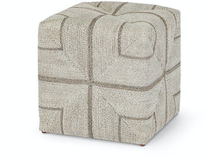 Fritz 17" Fog White Rope Square Ottoman