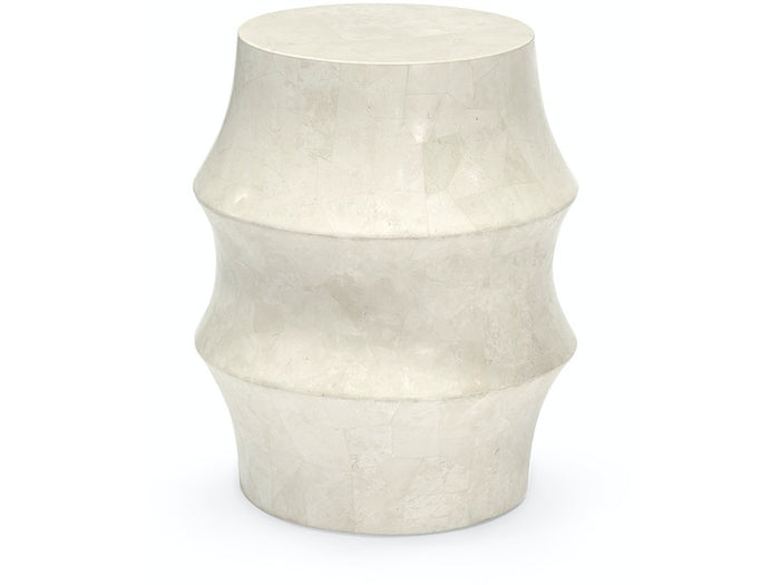Nali 16" White Stone Outdoor Stool