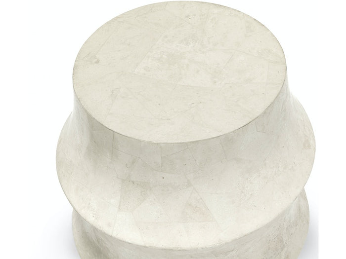 Nali 16" White Stone Outdoor Stool