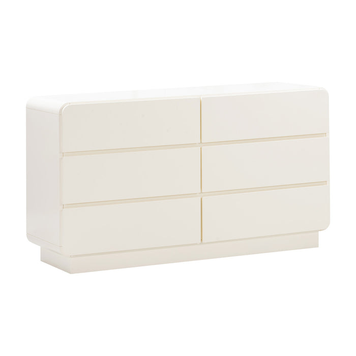 Presta Cream 6-Drawer Dresser - Luxury Living Collection