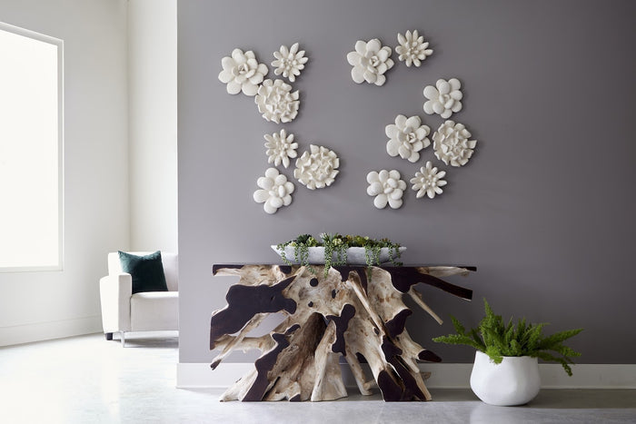 Blossom Tula White Stone Wall Art