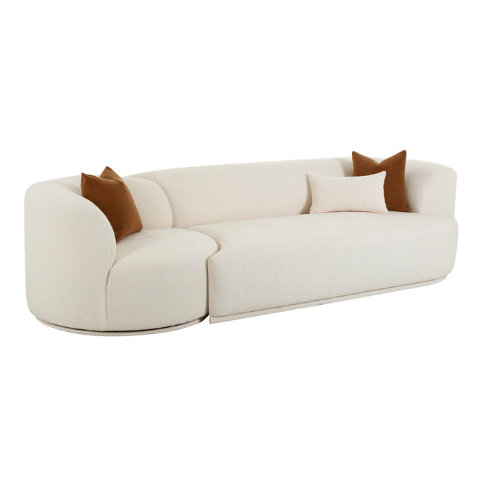 Pablo Cream Boucle 2-Piece Modular RAF Sofa - Luxury Living Collection