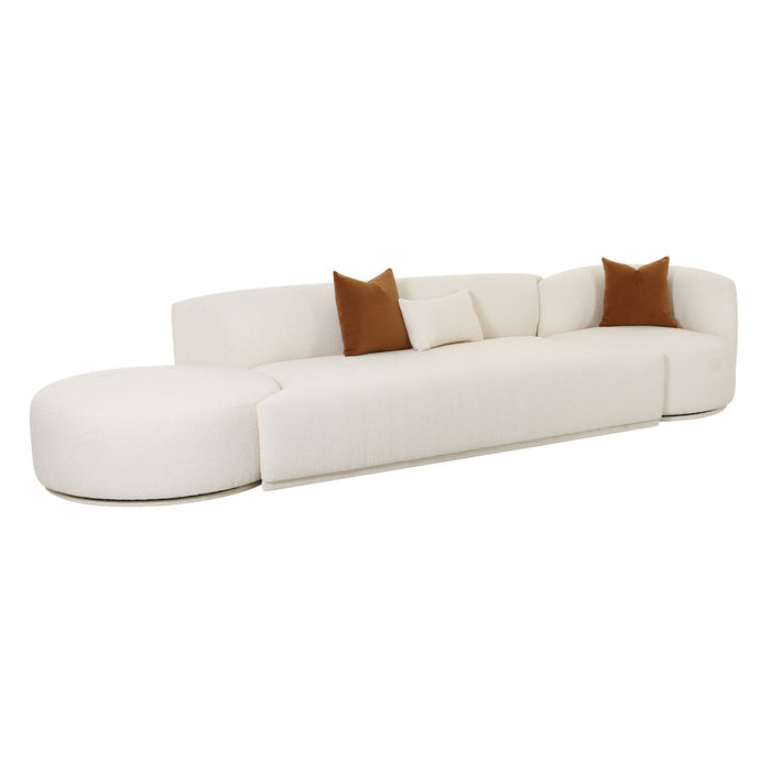Pablo Cream Boucle 3-Piece Chaise Modular Sofa - Luxury Living Collection