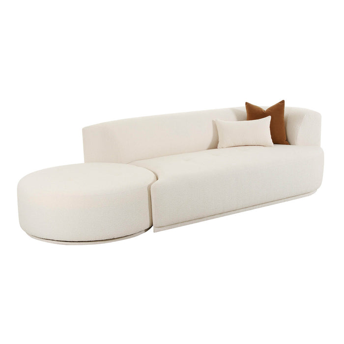 Pablo Cream Boucle 2-Piece Chaise Modular RAF Sofa - Luxury Living Collection
