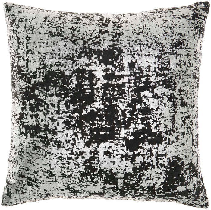 Vega 20" x 20" Black & Silver Throw Pillow - Elegance Collection