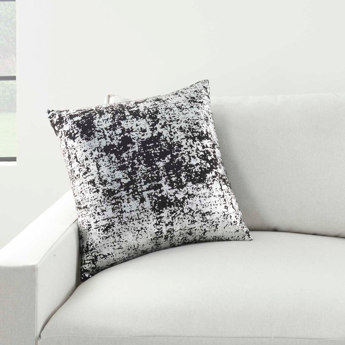 Vega 20" x 20" Black & Silver Throw Pillow - Elegance Collection