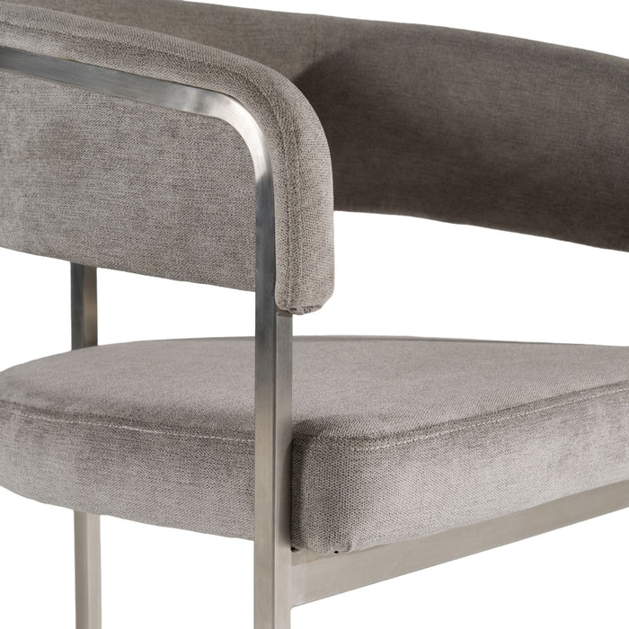 Villa Modern Grey Fabric & Silver Dining Chair