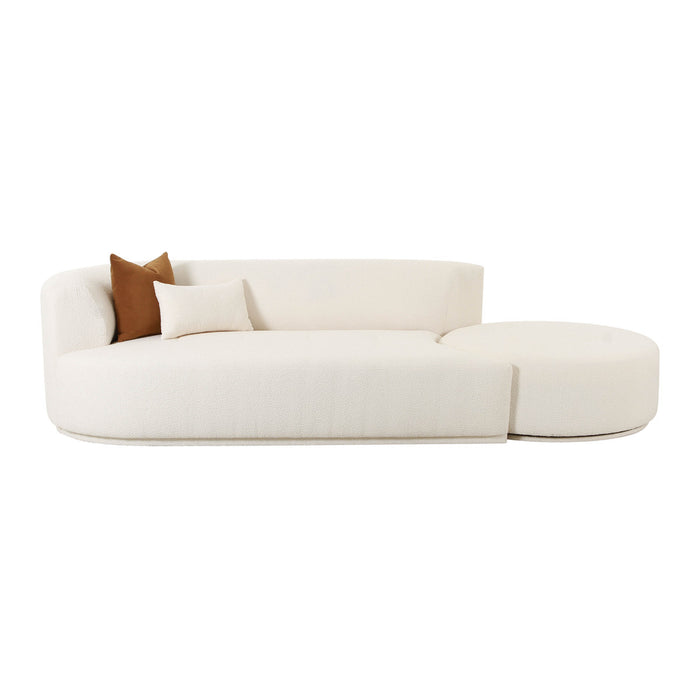 Pablo Cream Boucle 2-Piece Chaise Modular LAF Sofa - Luxury Living Collection
