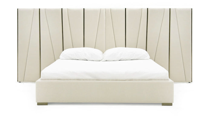 Ivo Modern Beige Velvet & Gold Bed
