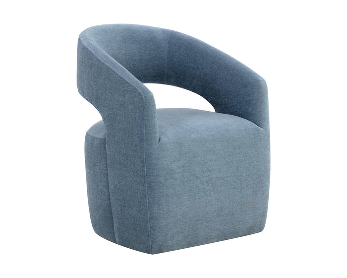 Lloret Iceberg Blue Wheeled Dining Armchair (Set of 6)