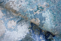 Ella Blue/Silver/Dark Grey Luxury Area Rug - Elegance Collection