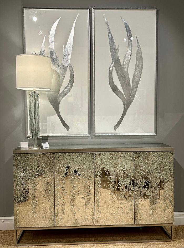 Freyde Silver Foliage Wall Art - Luxury Living Collection