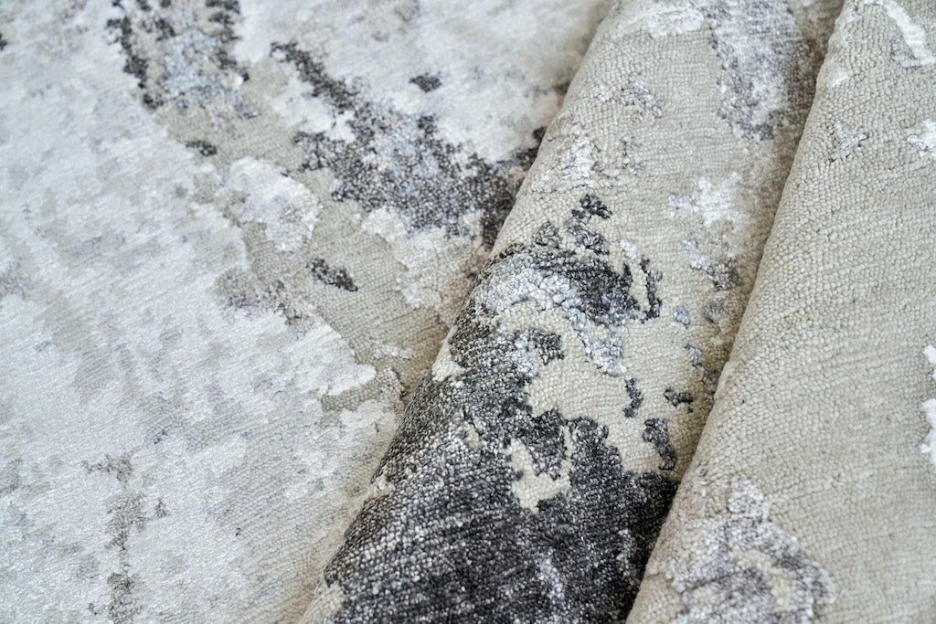 Ella Silver/Ivory/Grey Luxury Area Rug - Elegance Collection