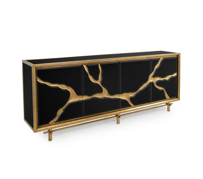 Mayan Black & Gold Cabinet - Luxury Living Collection