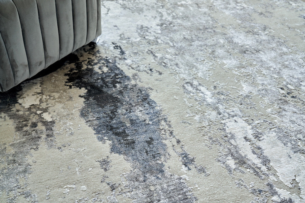 Ella Silver/Ivory/Grey Luxury Area Rug - Elegance Collection