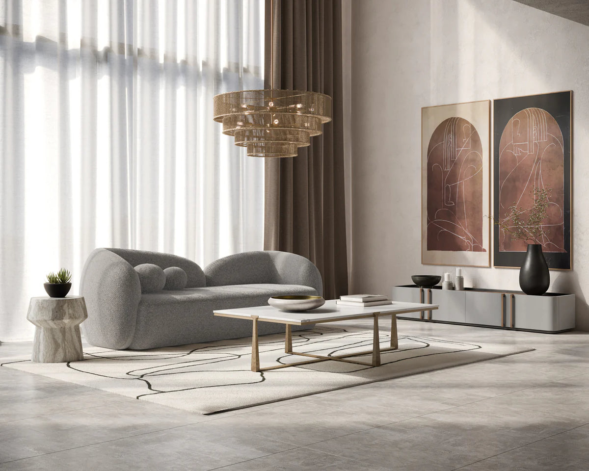 Esme 98.25 Capuccino Boucle Sofa