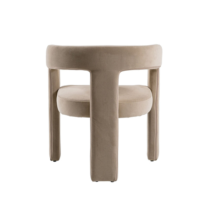 Ferah Modern Beige Fabric Dining Chair