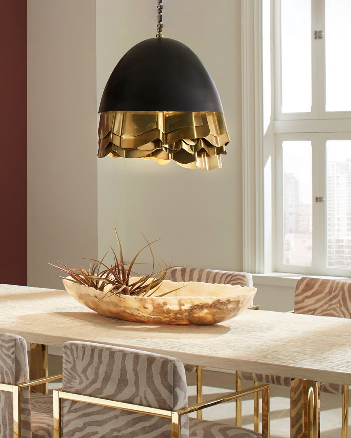 Shuffle Black with Brass Chandelier