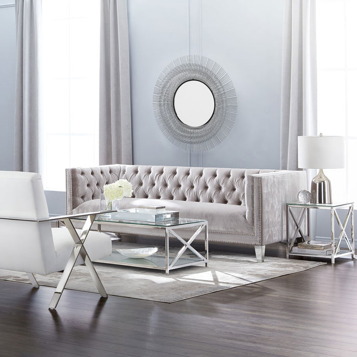 Suns Round Silver Mirror