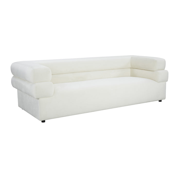 Sadie 98" Cream Velvet Sofa - Luxury Living Collection