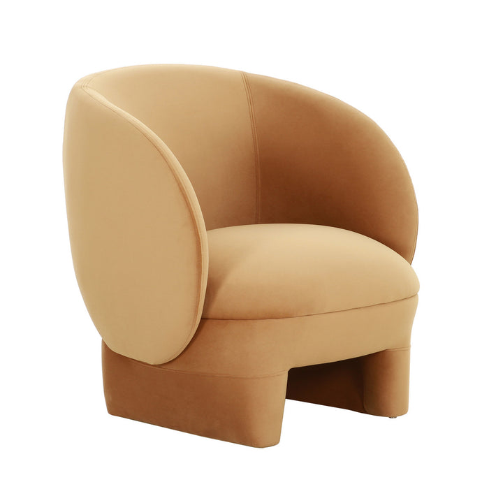 Lily Cognac Velvet Accent Chair - Luxury Living Collection