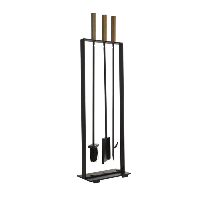 Romy Blackened Fireplace Tool Set