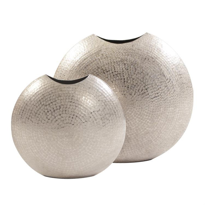 Frosty Silver Metal Vase