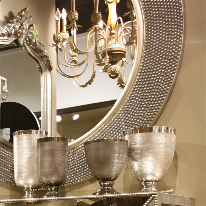 Textured Black and Silver Metal Vase Set