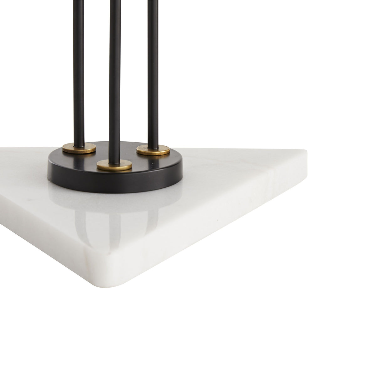 Bijoux White Marble with Black Iron Floor Torchiere