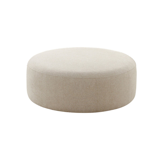 Sofie Beige Linen Ottoman - Luxury Living Collection