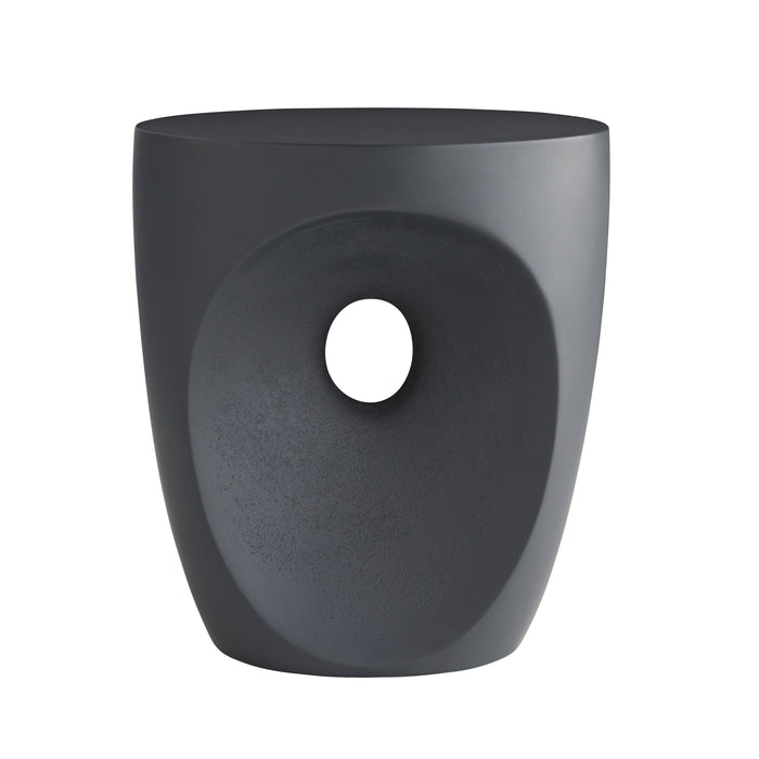 Karrigan Matte Black Concrete Accent Table