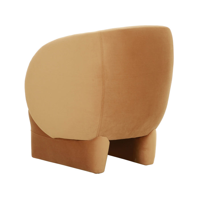 Lily Cognac Velvet Accent Chair - Luxury Living Collection
