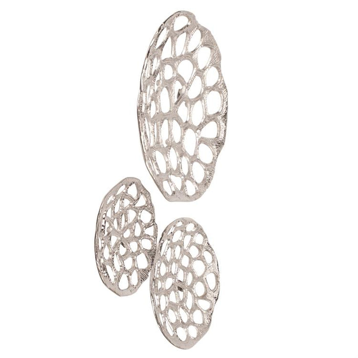 Nickel Plated Open Work Honeycomb Wall Art