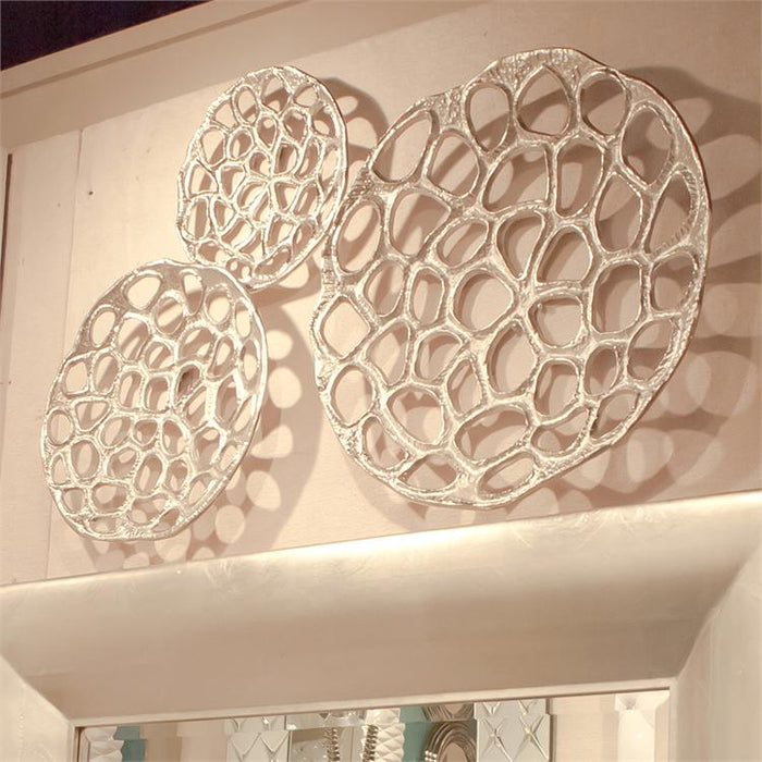 Nickel Plated Open Work Honeycomb Wall Art